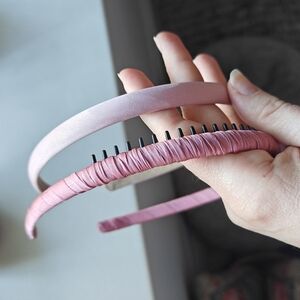 2-piece Pink Satin Headbands